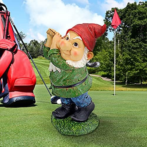 Design Toscano Bigey Burt Funny Golfing Garden Gnome Statue, 12 inch, Polyresin, Full Color - Image 6