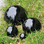 6Pcs Hemisphere Gazing Ball, Stainless Steel Mirror Polished Hollow Half Balls, Seamless Gazing Hemisphere Hollow Floating Reflective Hemisphere for Home Pond Outdoor Wall Decor (Black) - Image 5
