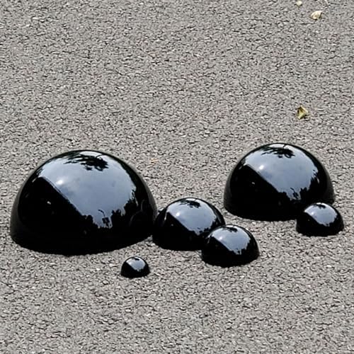 6Pcs Hemisphere Gazing Ball, Stainless Steel Mirror Polished Hollow Half Balls, Seamless Gazing Hemisphere Hollow Floating Reflective Hemisphere for Home Pond Outdoor Wall Decor (Black) - Image 3