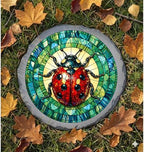 Magnolia Garden 10-Inch Ladybug Stepping Stone - Faux Stained Glass Insect Garden Stone, Weather-Resistant Resin Pathway Accent, Whimsical Red Beetle Outdoor Yard Decor & Walkway Plaque - Image 6