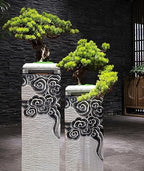 ARCVOX 2.3/2.9/3.6ft Asian Pillar Outdoor Decoration, Flower Pot Columns for Backyard, Faux Stone House Decor Sculpture, Ornament for Landscape Scene Layout (Color : Black, Size : Size XL) - Image 4