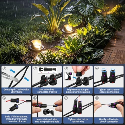 6-Pack Low Voltage Landscape Lighting Kit for Garden Yard 12W 1500LM 2700K - Image 6