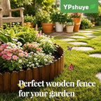Wood Garden Edging, 9" H x 8 Ft L, 2 Pack, Brown Garden Fence - Image 2