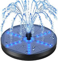 Solar Bird Bath Fountains Upgraded, 4W Solar Powered Water Fountain Pump with 4000 Battery, 7 Nozzles & 4 Fixers, Colorful LED Lights for Garden, Pond, Swimming Pool, Fish Tank, and Outdoor by GAIZERLSolarBirdBathFountain