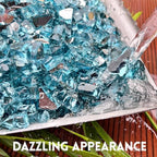 GasSaf 1/2" Caribbean Blue Fire Glass Reflective Tempered Fireglass, 10lb - Image 5