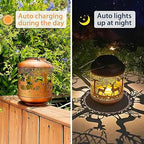 2 Pack Deer Solar Lanterns Outdoor Waterproof Hanging Solar Lights Deer Gifts for Women Men Metal Decorative LED Lanterns for Yard, Patio, Lawn, Tabletop, Pathway, Landscape, Garden Decor - Image 3