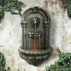 Teamson Home 32.1 in. Wall-Mounted Lion Head Stone LED Outdoor Water Fountain for Gardens, Landscaping, Patios, Balconies, Lawns to Create a Calming Oasis in Outdoor Living Spaces, Antique Bronze - Image 6