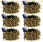 Solar Christmas Lights Outdoor 6 Pack 198FT 600LED String Lights Warm White by Halloween