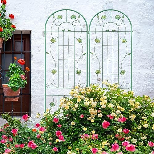 Garden Trellis for Climbing Plants Outdoor, 2-Pack 86" Metal Rustproof - Image 5