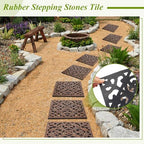 Pangda 8 Pcs Rubber Stepping Stones Outdoor, Copper, Cross - Image 3