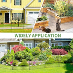 5 Panels No Dig Decorative Garden Fence with Gate, 32in (H) x11.8ft (L) - Image 5