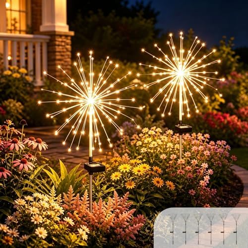 Solar Fireworks Lights Outdoor Garden 150 LEDs 6 Pack Warm White by Unknown