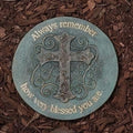 Roman Bronze Blue Patina Decorative Stepping Stone, Resin, Outdoor Decoration (9-inch Height, Blessed) by Roman