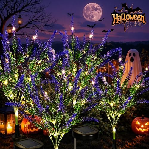 GIGALUMI Solar Halloween Lights Artificial Flowers for Garden Decor, 4 Pack by GIGALUMI