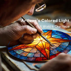 Stained Glass Window Hanging，Star 11.8in Sun Catchers Indoor Window, Home Decor Inside and Outside the Cottage, Gifts for Women - Image 3