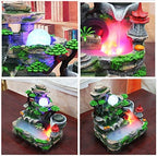 4W Indoor Rockery Fountain, Resin Table Waterfall Indoor Multicolors Fountain Water Table Decor for Both Indoor and Outdoor Areas Water Pump with LED Light - Image 2