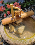 Bamboo Fountain kit with Pump, Japanese Outdoor Fountain Handmake from Real Bamboo, Zen Outdoor Water Fountains (Shishi Odoshi 15‘’) by YZHZOM