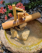 Bamboo Fountain kit with Pump, Japanese Outdoor Fountain Handmake from Real Bamboo, Zen Outdoor Water Fountains (Shishi Odoshi 15‘’) by YZHZOM