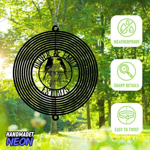 Personalized 50th Wedding Anniversary Lovebirds Metal Outdoor Wind Spinner Lovebirds Hanging Sign Custom Couple Name Spinner Sign Parents Gifts - Image 6
