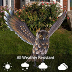 Natelf Garden Owl Sculptures & Statues, Standing Metal Bird Yard Art Sculpture for Patio Backyard Pond Outdoor Decorations - Image 2