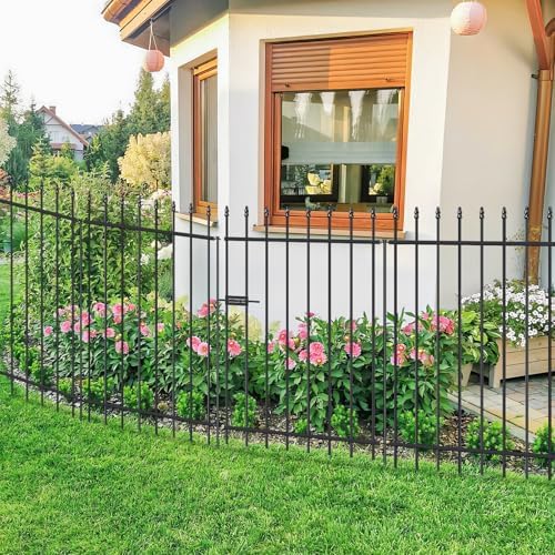 Decorative Metal Garden Fence with Gate 42" x 11.5', Dog Fence Outdoor - Image 2