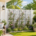 4-Pack 87" x 20" Sunflower Scroll Arch Black Metal Garden Trellises by Ultym