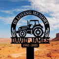 Personalized Memorial Plaques for Outdoors Tractor Farmer Grave Marker Metal Garden Stakes Farmer Memorial Gifts Sympathy Gifts for Loss of Loved One (Farmer 1) by DINOMAN