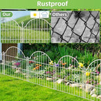 10 Panels No Dig Decorative Garden Fence for Yard, 24in(H) x 20ft(L), White - Image 5