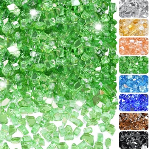 20 Pounds Fire Glass 1/4 Inch High Reflective Tempered Firepit Glass by RUOJAS