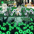 Kohlrabi Halloween Decorations Outdoor, 6 Pack 36 LED Solar Scary Eyeball Swaying Lights, Green Solar Firefly Light Waterproof Outdoor Garden Lights for Halloween Yard Garden Lawn Party Flower Bed - Image 4