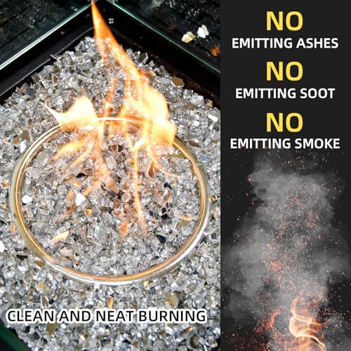 GasSaf 1/4 Inch Crystal Ice Fire Glass Reflective Tempered Fireglass, 10lb - Image 3