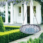 MUMTOP Hanging Bird Bath Outdoor Glass Flower Birdfeeders Garden Yard Decor - Image 5