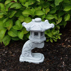 Concrete Pagoda Figurine Asian Garden Lantern Decoration Pagoda for Candles Sculpture Zen Garden Style by Unknown