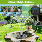 Solar Fountain with 3 Spray Height, Works in Shade, 3.5W Glass Solar Bird Bath Fountains with 2000mAh Battery and 4 Rotating Rods, 7 Nozzles, Outdoor Water Fountain Pump for Garden, Pool, Pond - Image 2