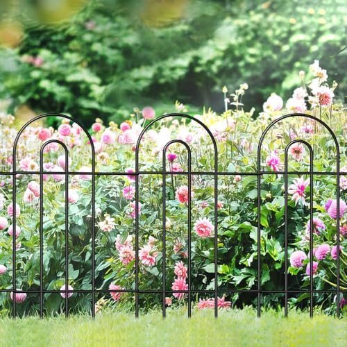 Garden Fence Border 32inX20ft Black Metal Wire Garden Fencing Panel Outdoor by FOREHOGARGARDEN%EF%BC%86HOME