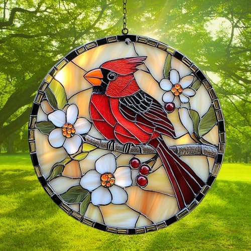 Red Cardinal Acrylic Suncatcher - Image 3