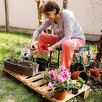 HAPPYGRILL Garden Kneeler Bench with Tools Pouch, Folding Garden Seat Stool Kneeling Pad Cushion for Patio Garden Yard - Image 2
