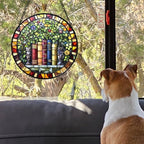 Botanical Bookshelf Stained Glass Window Hanging Suncatcher Gifts 12" - Image 2