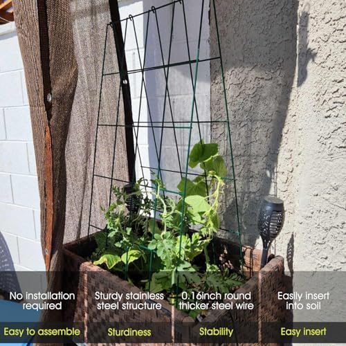 RIFNY Cucumber Trellis for Raised Bed, Garden Trellis 16.5 x 40 Inch, Green - Image 2