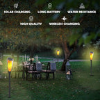 12 Led Solar Torch Light 360° Luminous Range Outdoor Lawn Lamp Flickering Flame Beating Effect Waterproof for Daily Use Festivel/Party Decor (12 Led Pack of 1) - Image 2