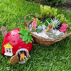 Mood Lab Fairy Garden Figurines - Strawberry House Set (4 pcs) - Miniature Decorative Statues & Accessories - Outdoor & Indoor Garden Decor - Image 3