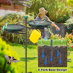 Metal Bird Bath for Outside, Vintage Freestanding Birdbaths Feeder Bowl, Stable & Easy to Clean Birdfeeder for Outdoors Garden Yard Lawn Decor (Retro Green) - Image 3