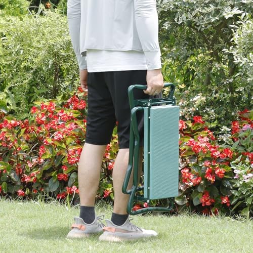 Garden Kneeler Seat with EVA Folding Portable Bench Kneeling Pad and Tool Pouch New - Image 6