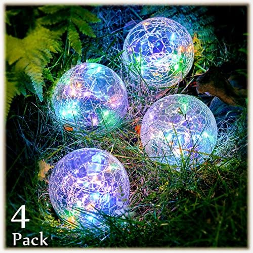 Honoson 4 Pcs Decorative Solar Globe Lights Outdoor Waterproof, 3.9 Inch by Honoson