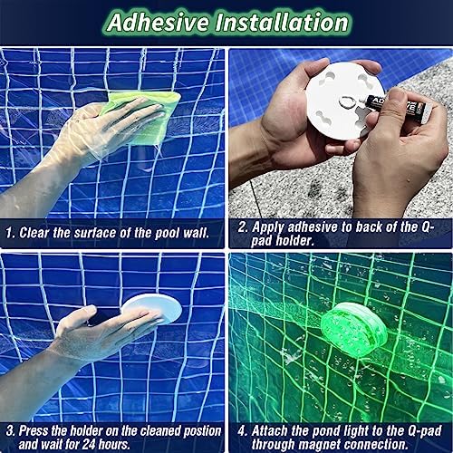 Qoolife Rechargeable Submersible Pool Lights with Remote, Waterproof Underwater Charging Battery Operated Controlled 25 Color Changing LED with Magnet Floating Lights Pool Pond Decoration (2 Pack) - Image 4