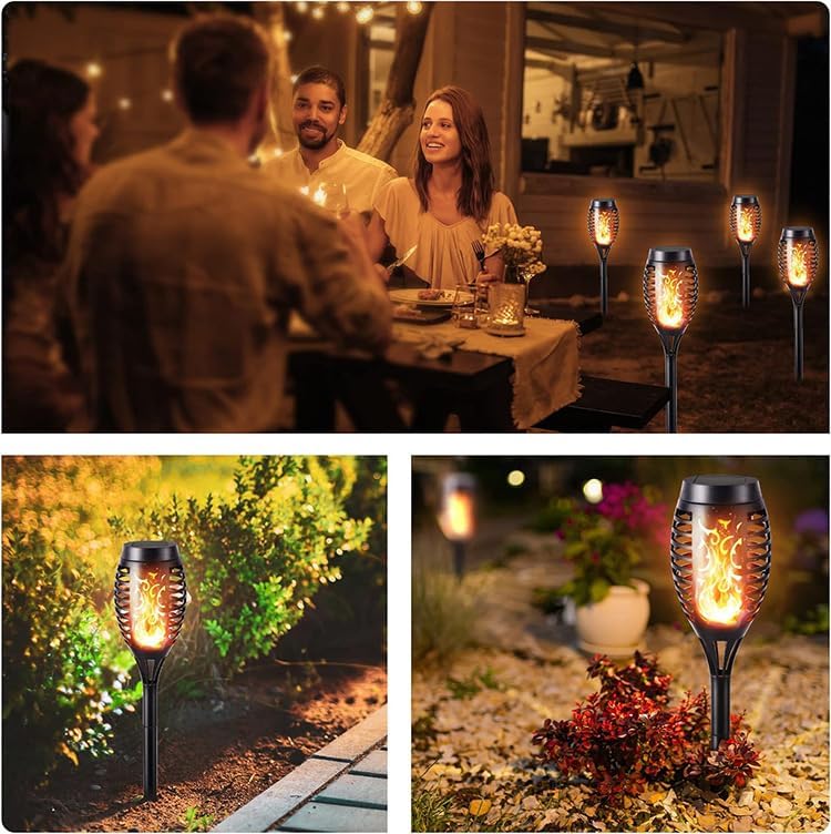 Solar Powered Halloween Torch Lights, LED Flame Atmosphere Stake Lights for Garden, Lawn, Yard, Outdoor Decor (4) - Image 5