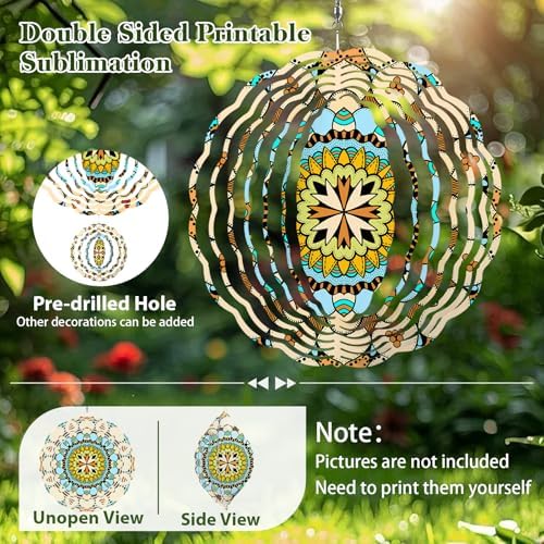 10 Packs 10 Inch Sublimation Wind Spinner Blanks, Aluminum - Image 3