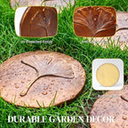 Stepping Stones Outdoor Set of 3, 10.8" Antique Ginkgo Bronze Garden Stones Outdoor Decorative Set – Grandma Mothers Day Gifts, Garden Memorial Stone for Loved Ones, Backyard Pathway Pavers, Walkway - Image 3