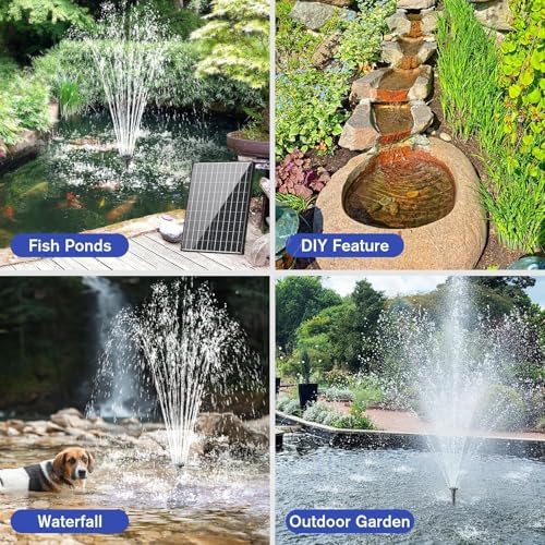 POPOSOAP Solar Water Fountain Pump, 30W Solar Pond Pump 160GPH Adjustable Flow, Dry-Run Protection, 16.5Ft Cord /6.6Ft Tubing for Pond/Waterfall/Garden/Hydroponics-P130H - Image 6
