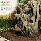 Alpine Corporation WIN1398 Outdoor Cascading Willow Tree Floor Fountain with Cool White LED Lights, 53" Tall - Image 5
